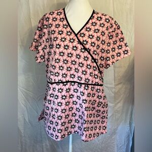 Cherokee Pink and Black Floral Women's Top